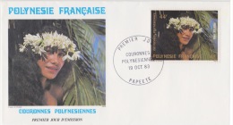 POLYNÉSIE FRANÇAISE  1ER JOUR  Couronnes Polynesiennes 19 Octobre 1983 - Covers & Documents