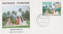 POLYNÉSIE FRANÇAISE  1ER JOUR   Brasiliana 83 29 Juillet 1983 - Storia Postale