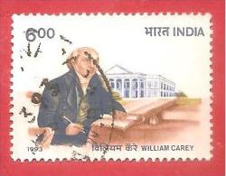 INDIA COPPIA USATO - 1993 - William Carey - Bicentenary Appointment Baptist Mission - 6 ₨ - India Rupee - Michel I - Used Stamps
