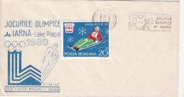 LAKE PLACID'80 WINTER OLYMPIC GAMES, SKI, SLEIGH, SPECIAL COVER, 1980, ROMANIA - Hiver 1980: Lake Placid