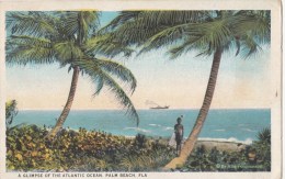 BT17289 Fla Palm Beach A Glimpse Of The Atlantic Ocean USA Scan Front/back Image - Palm Beach