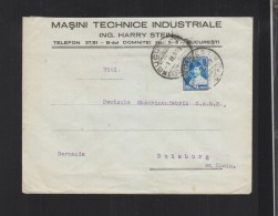 Romania Cover 1929 Buucuresti To Germany - Briefe U. Dokumente