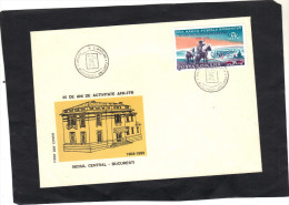 Roumanie Lettre FDC AFR FFR 1993 Timbre Surchargé - Chevaux - Cartas & Documentos