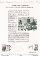 Document Philatélique Officiel, Clermont-Ferrand, Centenaire Du Premier Tramway électrique, 1989 - Tramways
