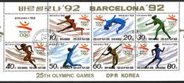 COREE DU NORD 1992, J.O. BARCELONE, ATHLETISME, 7 Valeurs Oblitérées. R481 - Ete 1992: Barcelone