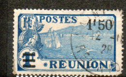 REUNION  1,25f S 1f Bleu 1924-27 N°105 - Oblitérés