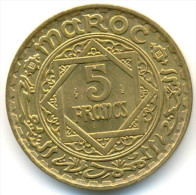 MOROCCO , 5 FRANCS 1365 AH - Marokko