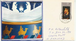 ÎLE NIUE. Noël A L'île Niue, Océan Pacifique,  Belle Enveloppe Adressée En Nouvelle-Zélande, Année 1969 - Niue