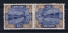 Deutsches Reich Saargebiet, Mi 56 A MH/*, Tete Beche Kehrdruckpaare - Unused Stamps