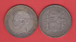 ESPAÑA  /  ALFONSO XIII  PUERTO RICO 1 Peso=5 Ptas.1.895  KM#24  T-DL-10.630 Copy - Essays & New Minting