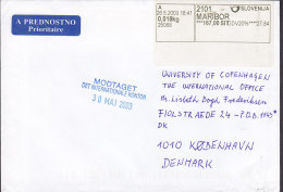 Slowakia A Prioritaire Label MARIBOR 2003 Cover Brief To Denmark - Covers & Documents