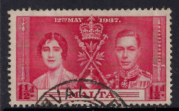 MALTA 1937 KGV1 1 1/2d CORONATION  USED STAMP SG 215... ( T783 ) - Malte (...-1964)