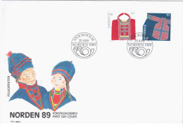 Delcampe - Sweden Sverige 1989 FDC Norden, Folk Costumes - FDC