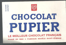 Buvard PUPIER Chocolat PUPIER Le Meilleur Chocolat Français Fabrique Modèle à Saint-Etienne - Chocolat