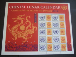UN NEW YORK 2012 YEAR OF THE DRAGON    MNH ** (GROEN102-03-1140) - Unused Stamps