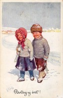 ART DÉCO / JUGENDSTIL : ENFANTS En HIVER - ILLUSTRATION SIGNÉE: K. FEIERTAG - B.K.W.I. 2783-3 (p-656) - Feiertag, Karl