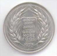 INDIA 10 RUPEES 1973 FAO AG SILVER - India