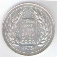 INDIA 20 RUPEES 1973 FAO AG SILVER - Inde