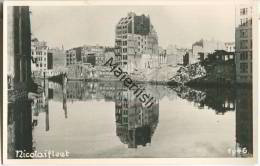 Hamburg - Zerstörungen - Nicolaifleet - Foto-AK 1946 - Mitte