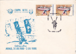 SKYDIVING, PARACHUTISME, SPECIAL COVER, 1988, ARAD, ROMANIA - Parachutting