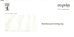 BRD Berlin Privatpost 2011 Pin Mail Ganzsache Entg. Bez. Wahlbenachrichtigung Wappen Bär - Privatpost