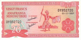 BURUNDI  20 Francs  Daté Du 01-11-2007     Pick 27 D       ***** BILLET  NEUF ***** - Burundi