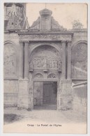 (RECTO / VERSO) CERGY EN 1919 - LE PORTAIL DE L' EGLISE - BELLE FLAMME - Cergy Pontoise