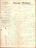 Factuur Brief Lettre - Charbons George Michaux  - Bruxelles 1907 - 1900 – 1949