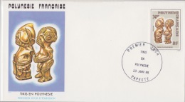 POLYNÉSIE FRANÇAISE  1ER JOUR  TIkis En Polynésie Française 23 JANVIER 1985 - Covers & Documents