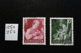 Liechtenstein - Année 1951 - 2 Timbres Série Courante - Y.T. 251-252 - Oblitérés - Used - Gestempeld - Oblitérés