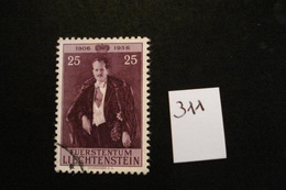 Liechtenstein - Année 1956 - Prince François-Joseph II - Y.T. 311 - Oblitérés - Used - Gestempeld - Used Stamps