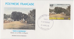 POLYNÉSIE FRANÇAISE  1ER JOUR   5eme Congres Sur Les Recifs Coralliens28-mai 1985 - Lettres & Documents