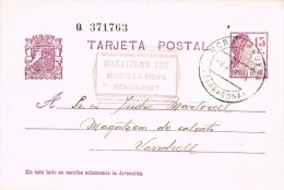 7558. Entero Postal MORA La NUEVA (Tarragona) 1936 - 1931-....