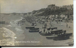 DORSET - BOURNEMOUTH - BEACH LOOKING WEST RP Do435 - Bournemouth (avant 1972)