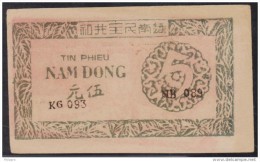 NORTH VIETNAM 1949 TIN PHIEU 5d  BANKNOTE  PICK    N°40a   VF - Vietnam