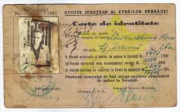 WW2  ROMANIA CERNAUTI ID SERTIFICATE For JEWISH WOMAN With YELLOW STAR 1941- 43 - Historical Documents