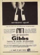 # TOOTHBRUSH GIBBS 1950s Advert Pubblicità Publicitè Reklame Brosse Spazzolino Zahnburste Cepillo Oral Dental Healthcare - Matériel Médical & Dentaire