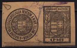 1930´s Hungary - Transport Railway WAYBILL - REVENUE TAX Stamp CUT - Used - Fiscale Zegels