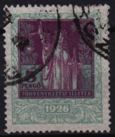 1926 Hungary - Judaical Tax - Revenue Stamp - 5 P - Used - Steuermarken