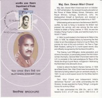 Stamped Information On Mj Gn. Dewan Misri Chand, Aviation, Airplane Air Race, Sport, Berlin Olympic 1936 Guest Ndia 2009 - Zomer 1936: Berlijn