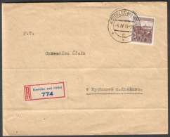 BuM1187 - Böhmen Und Mähren (1939) Kostelec Nad Orlici (czech. Postmark) R-letter, Tariff: 3,00K (czech. R-label) - Briefe U. Dokumente