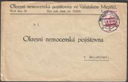 BuM1127 - Böhmen Und Mähren (1940) Valasske Mezirici (czech. Postmark) Letter, Tariff: 1,00K (stamp: Prague Castle) - Briefe U. Dokumente