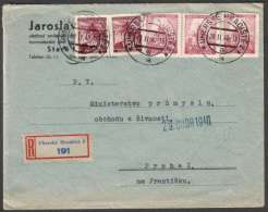 BuM1126 - Böhmen Und Mähren (1940) Uherske Hradiste 2 (czech. Postmark) R-letter, Tariff: 3,60K (czech. R-label) - Briefe U. Dokumente