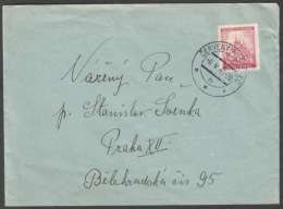 BuM1158 - Böhmen Und Mähren (1940) Cerveny Kostelec (czech. Postmark), Letter, Tariff: 1,00K (stamp: Prague Castle) - Briefe U. Dokumente