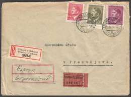 BuM1085 - Böhmen Und Mähren (1944) Hlinsko In Böhmen - Hlinsko V Cechach / Prossnitz 1 - Prostejov 1 (Ex-R-letter) - Briefe U. Dokumente