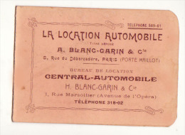 Calendrier 1906 La Location Automobile  Blanc Garin Paris / RARE - Formato Piccolo : 1901-20