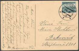 BuM1198 - Böhmen Und Mähren (1939) Louny 1 (czech. Postmark) Postcard, Tariff: 50h (stamp: City Plzen) - Briefe U. Dokumente