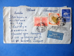 Russia - USSR - Cover - Registered - Air Mail - Sent From Russia (Leningrad) To Sweden (Stockholm) 1960 - Helicopter - Briefe U. Dokumente