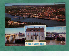 Saint-Mammès Vue Générale Aérienne La Seine Et Le Nouveau Pont Le Bureau D'affrètement La Batellerie Le Long Du Quai - Saint Mammes