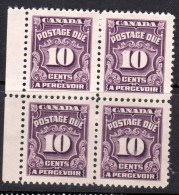 Canada 1935 10 Cent Postage Due Issue #J20a Block Of 4 MNH - Segnatasse